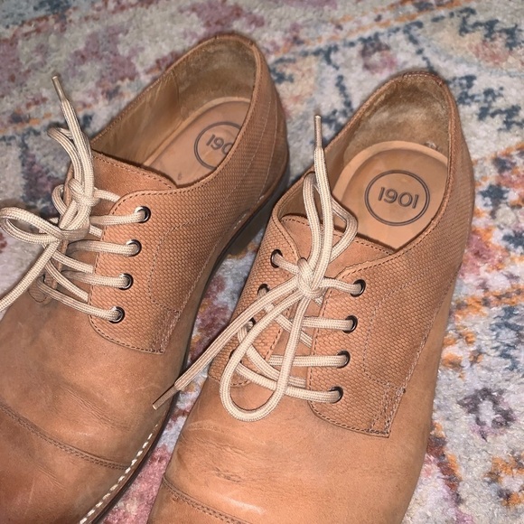1901 Brown Leather Oxford Men’s Cap Toe Dress Shoes Size 11.5 Gently Used main image 10